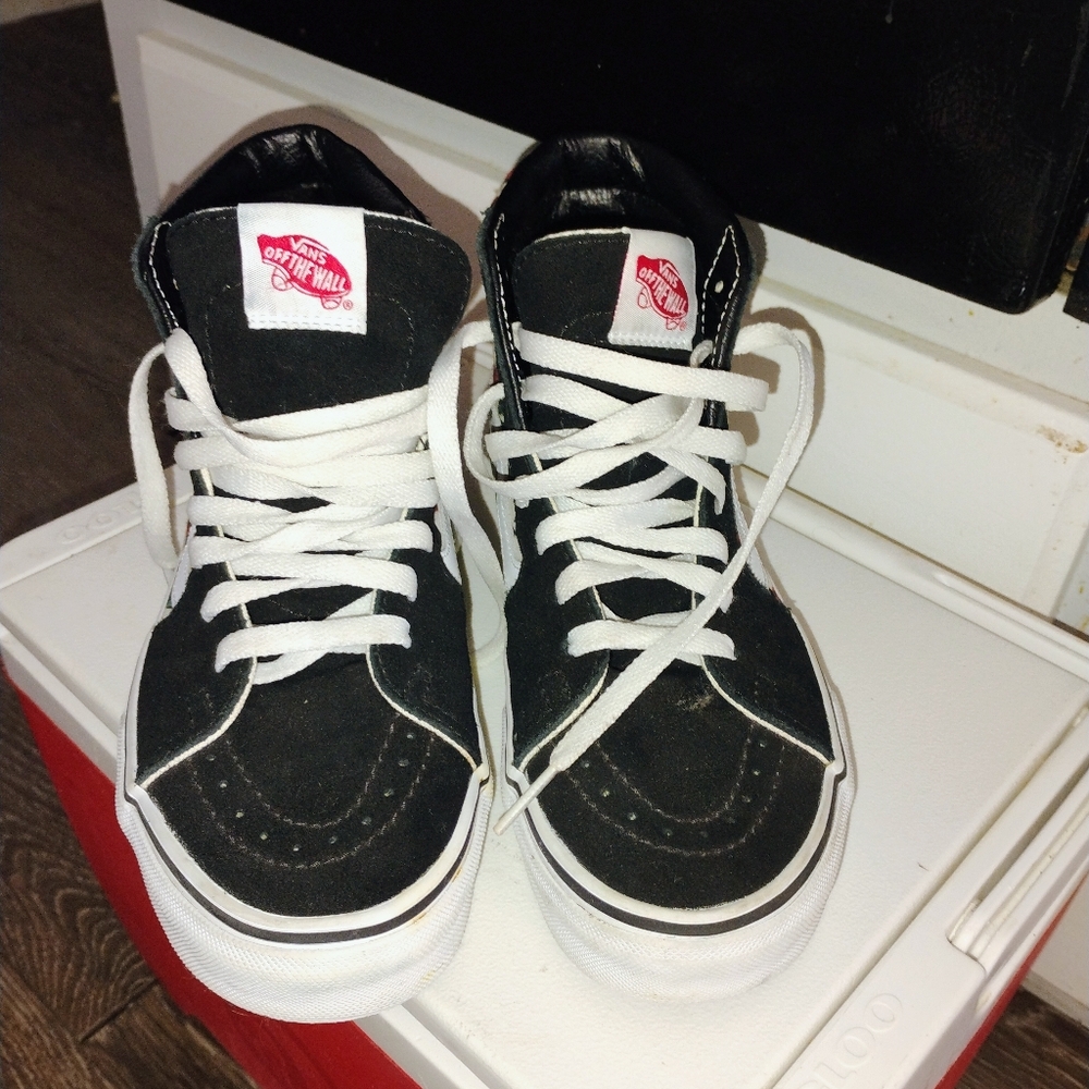 Customs Checkerboard Roses Sk8-Hi Size 7